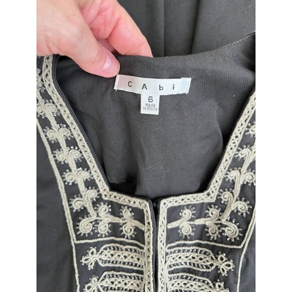 CAbi Turkish Delight Military Beaded Gray Jacket Size 6 | Style #184 - Picture 8 of 11